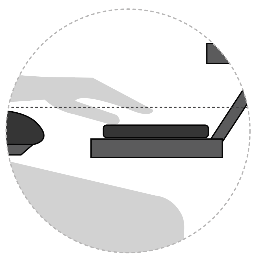 Illustration showing hands floating above the keyboard