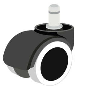 Illustration showing soft casters from an office chair