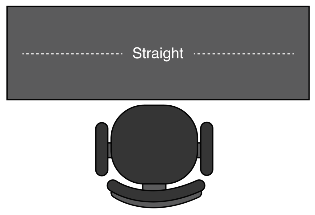 Illustration showing a straight office design configuration