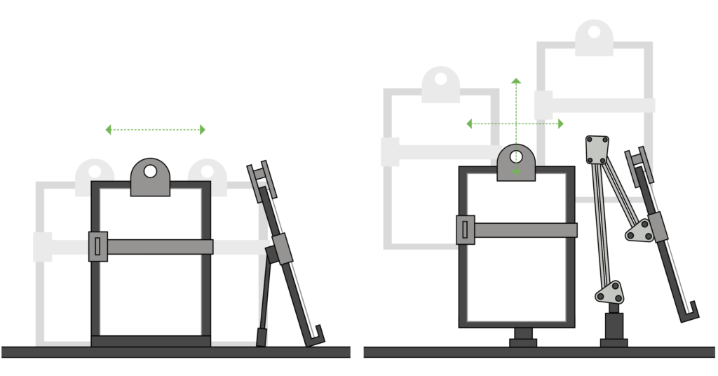 Illustration of a vertical free-standing document holder on a computer desk