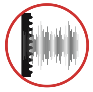 Icon of sound waves being absorbed by a sound absorbing material