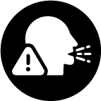 Icon depicting a person coughing