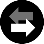 Icon of two arrows pointing in opposite directions depicting the concept of substitution of materials