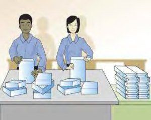Illustration of workers sharing tasks to avoid task overload