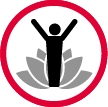 meaning_of_work_1@1x Icon showing person with raised arms standing inside a flower