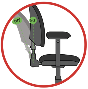 Icon showing the adjustable backrest of an office chair