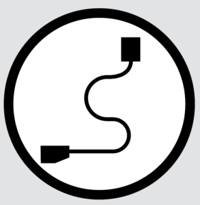 Icon depicting electronic cables and electrical cords