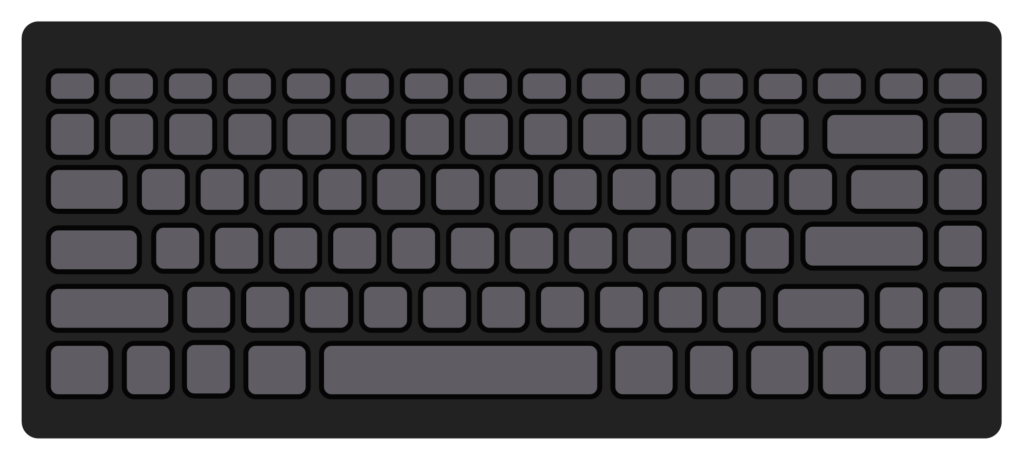 Illustration of a compact keyboard with no specialty keys or numeric keypad