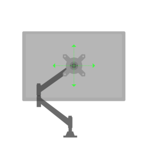 Illustration of a computer monitor on an adjustable arm