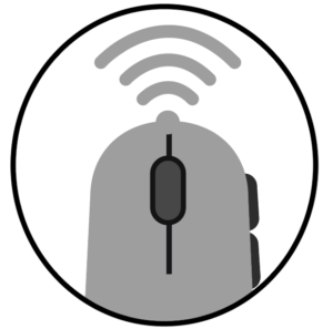 Icon of a computer mouse with bluetooth connectivity