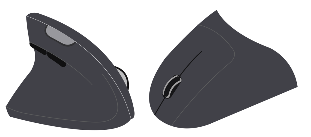 Illustration of both right and left-handed computer mice