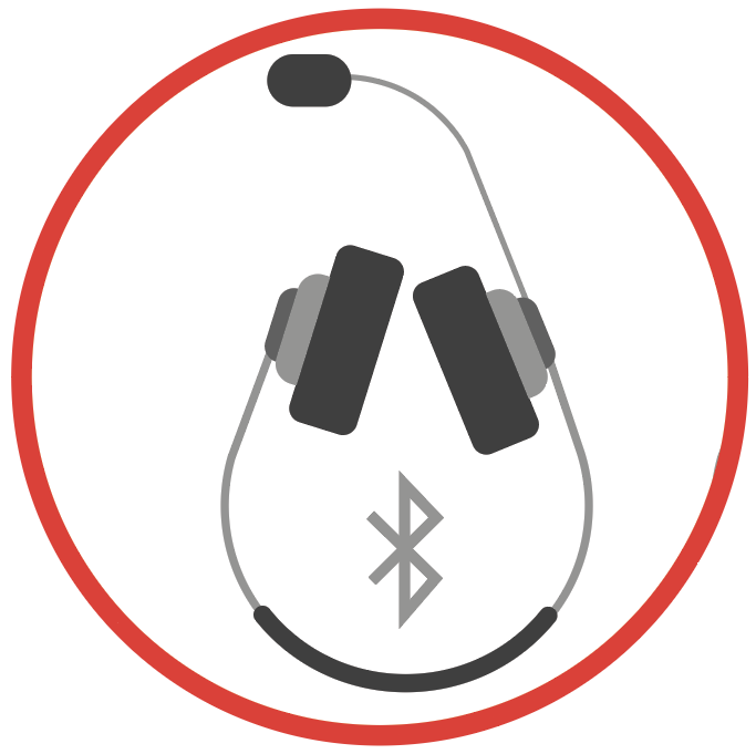 Icon showing a bluetooth headphone set
