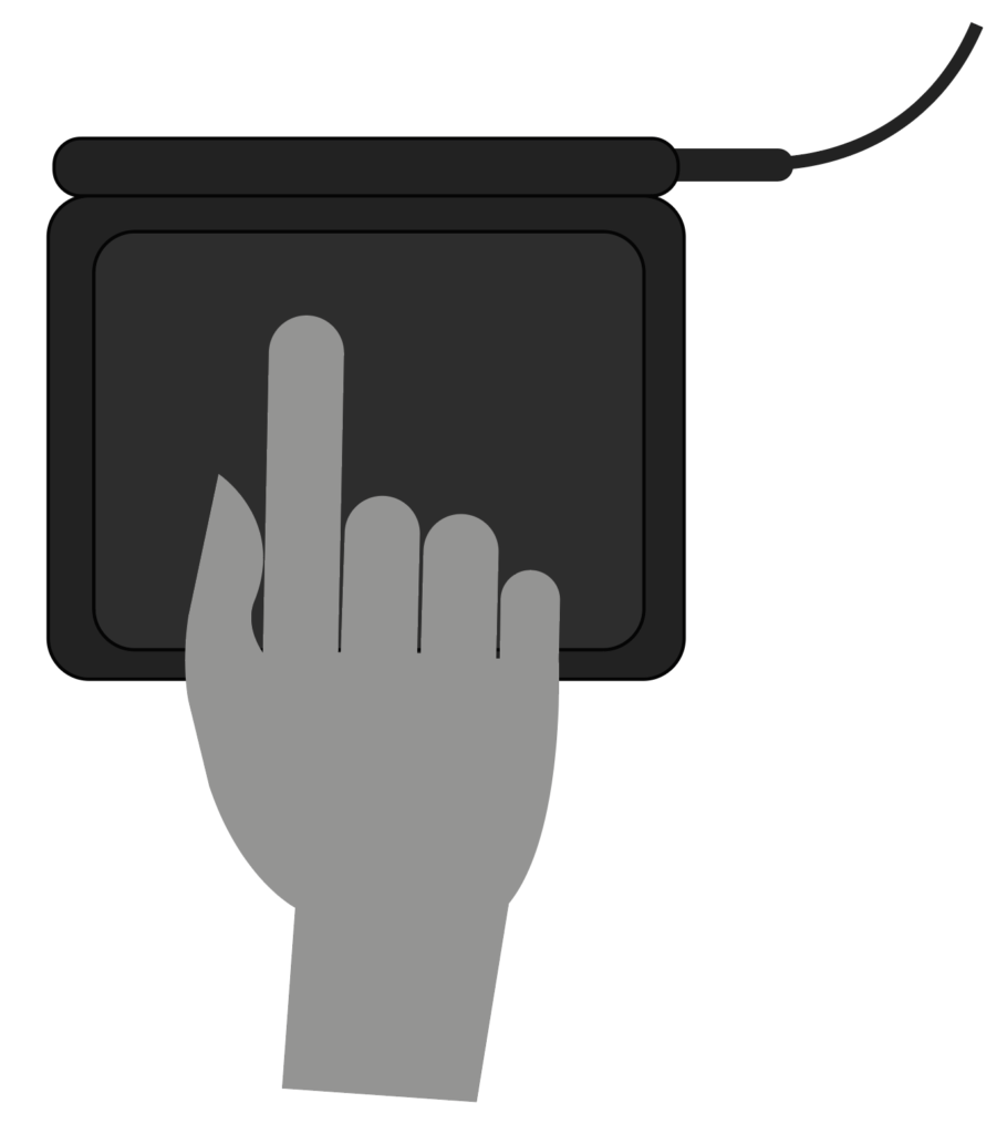 Illustration of a computer touchpad mouse