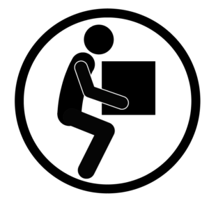 Icon of person lifting a box depicting the concept of occupational activity level