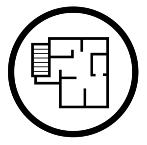 Icon of a floorplan depicting the concept of building layout