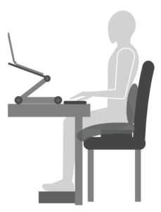 Illustration showing use of other material to adjust height of a chair
