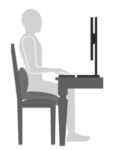 Illustration showing ways of adjusting for an office chair that is too high