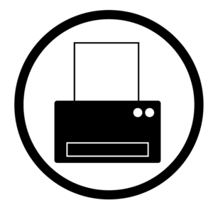 Icon of printer depicting the concept of computers, printers and photocopiers
