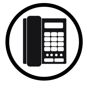 Icon of a stationary phone depicting the concept of fax machines and phones