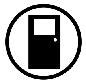 Icon showing a door to a room depicting the concept of isolation