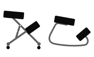Illustration of two different types of kneeling chairs