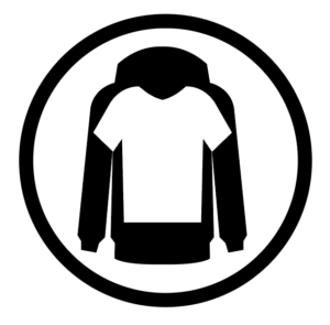 Icon showing a t-shirt nested inside a sweatshirt depicting the concept of seasonal temperature and clothing differences