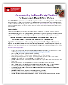 Thumbnail of the "Effectively Communicating Health and Safety" flyer