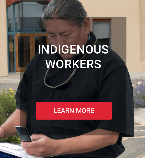 Background image of an indigenous worker