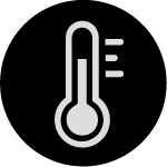 Icon depicting the concept of temperature using a thermometer