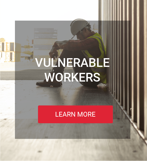 Background photo of a vulnerable worker
