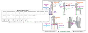 Screenshots from OHCOW's Anthropometric Calculator