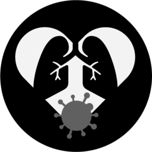Icon of a heart, lungs and virus representing a variety of illness types