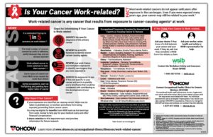Snapshot of the OHCOW Is Your Cancer Work-related infographic