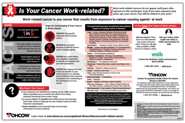 Snapshot of the OHCOW Is Your Cancer Work-related infographic
