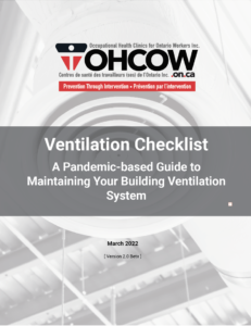 Snapshot of the cover of the OHCOW Ventilation Checklist