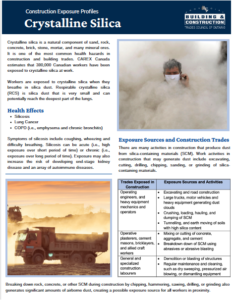 Snapshot of the Crystalline Silica factsheet