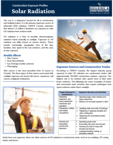 Snapshot of the Solar Radiation factsheet