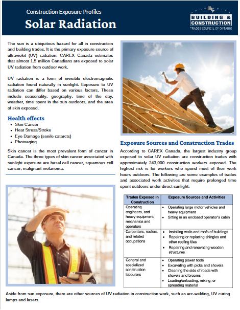 Snapshot of the Solar Radiation factsheet