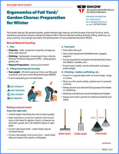 Ergonomics of Fall Chores Info Sheet