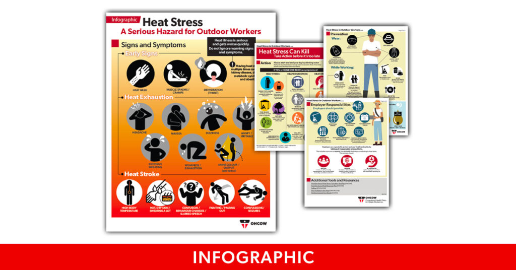 A snapshot of the OHCOW Heat Stress for Outdoor Workers infographic