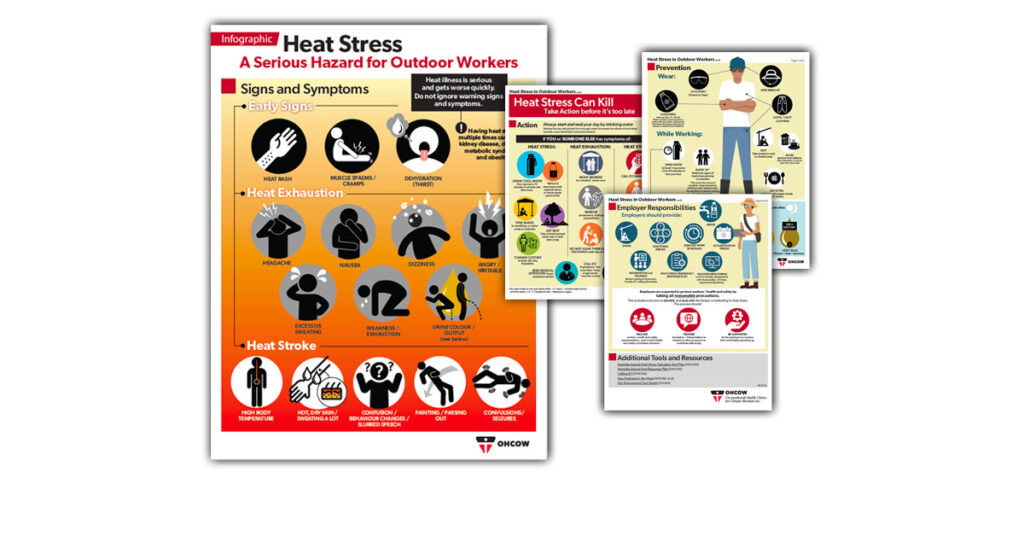 A snapshot of the OHCOW Heat Stress for Outdoor Workers infographic