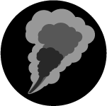 An icon showing several plumes (clouds) of smoke