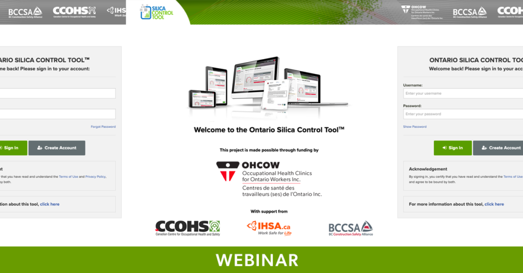 Feature image of the IHSA Webinar, Silica Control Tool: How To